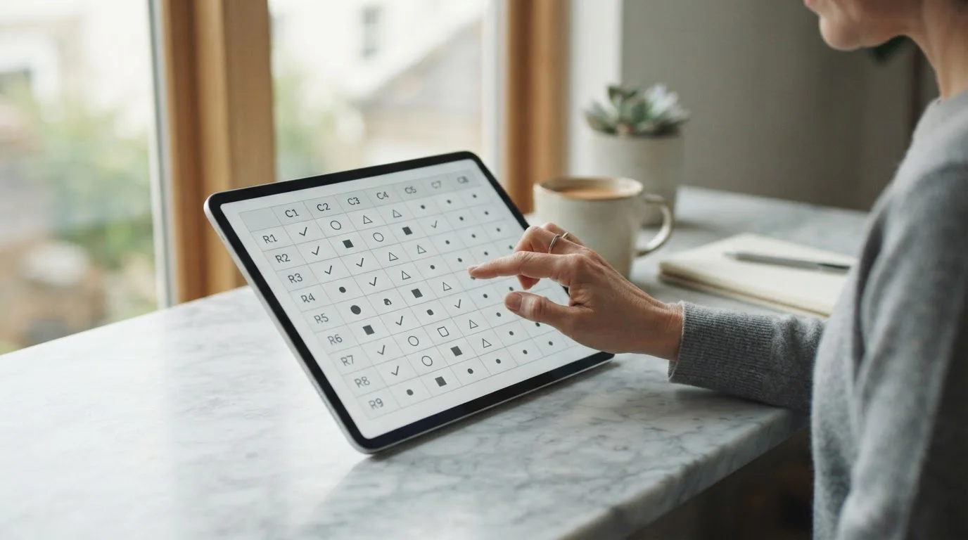Vergleichstabelle mit acht Wettanbietern und ihren Steuermodellen auf Tablet