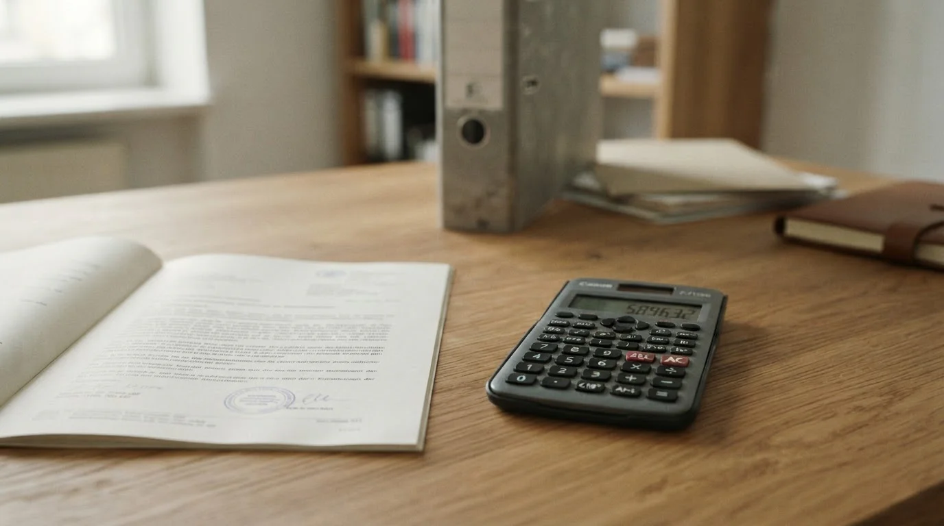 Gesetzestext und Taschenrechner symbolisieren den regulatorischen Rahmen