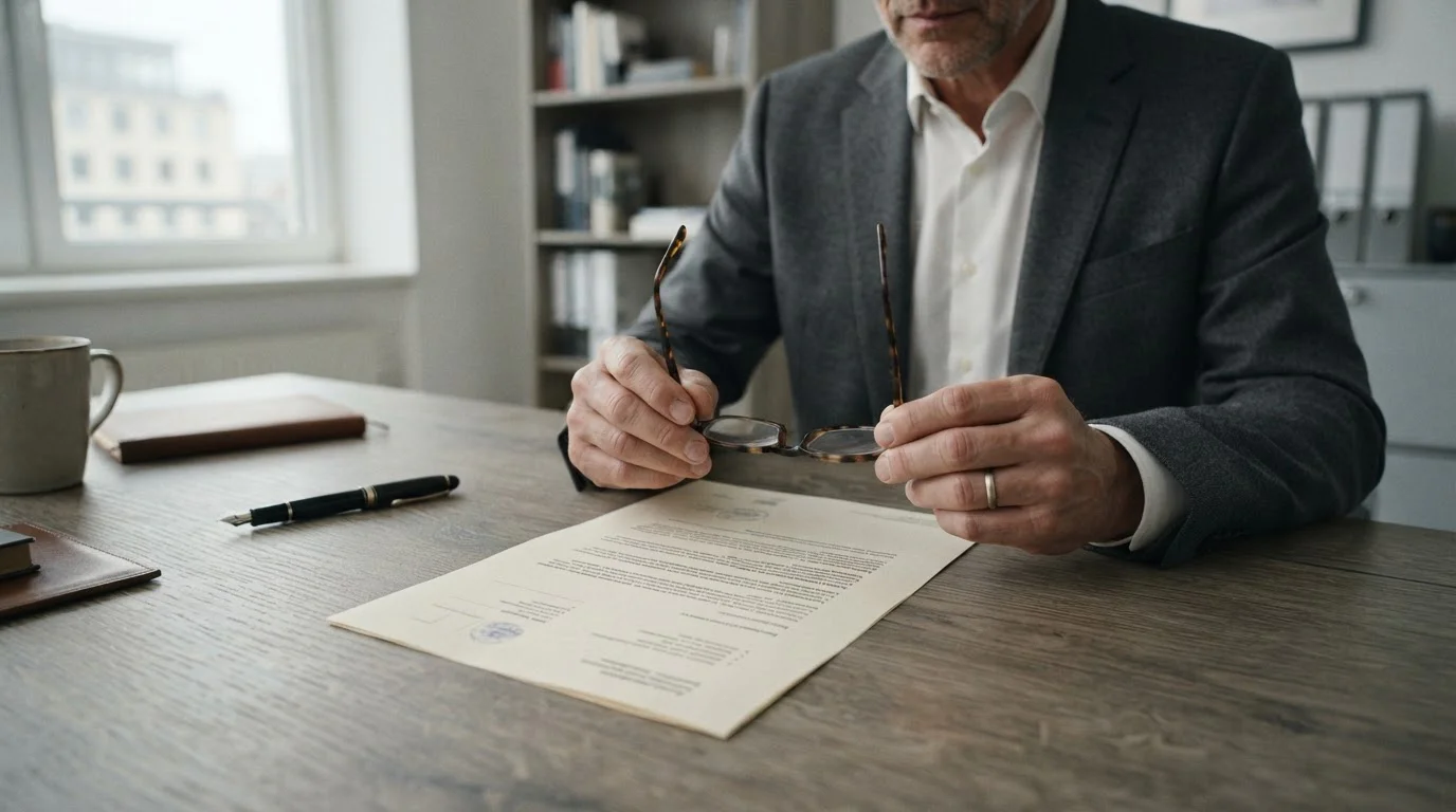 Regulierungsdokument mit deutscher Behördenkennzeichnung auf Schreibtisch