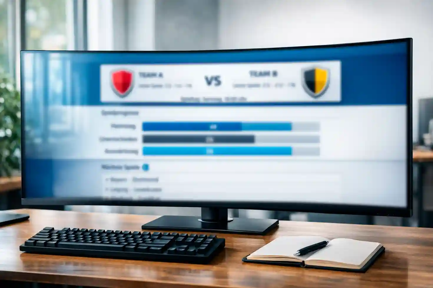 Professionelles Sportwetten-Analyse-Dashboard mit Statistiken und Prognosen auf modernem Monitor