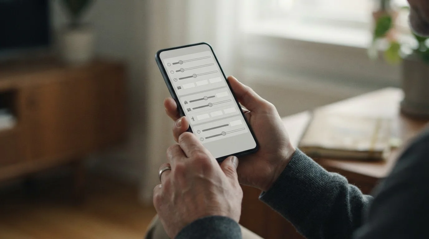 Person setzt Limit in Wett-App auf Smartphone