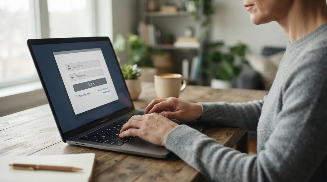 Hände am Laptop während einer Online-Transaktion, exemplarisch für den Trustly-Zahlungsprozess