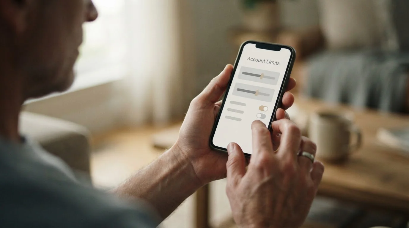 Person setzt Budget-Limit auf neutraler Wett-App