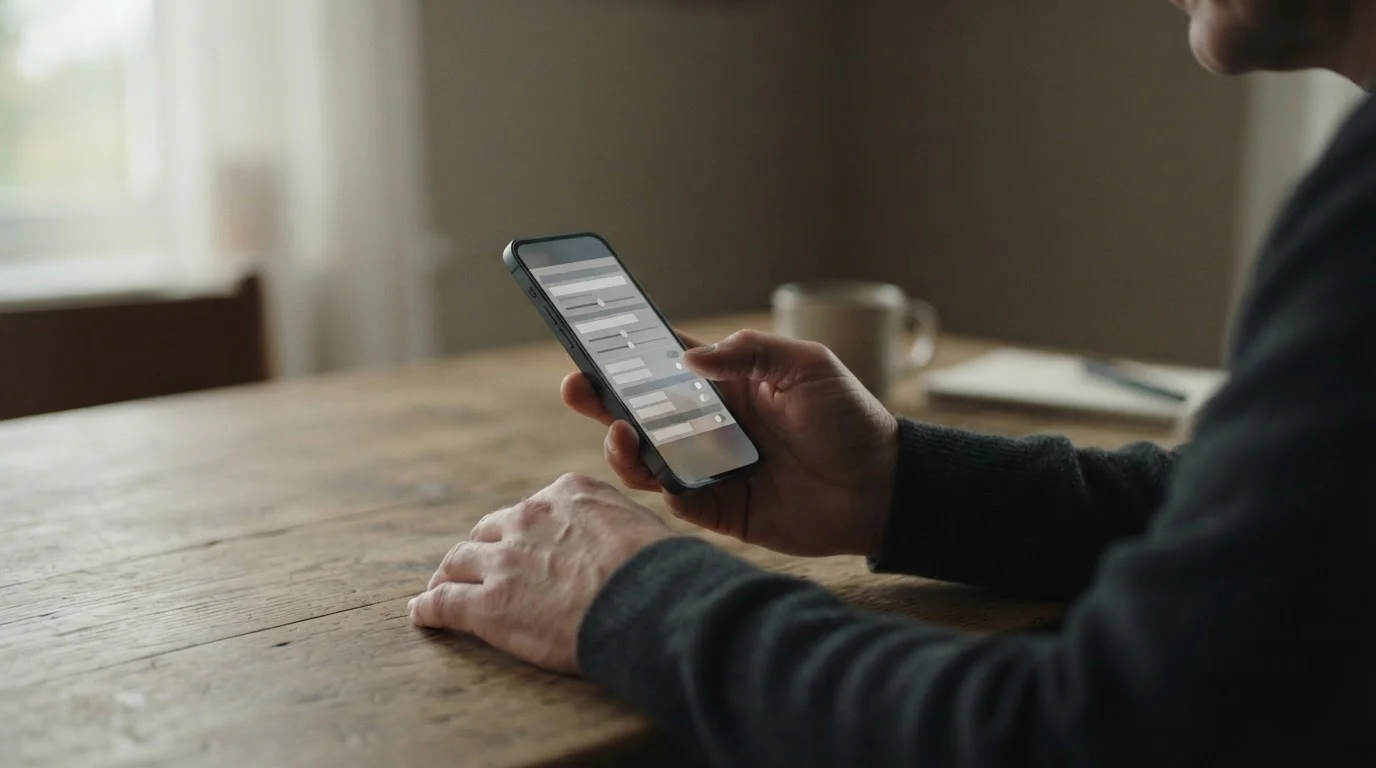 Person stellt an einem Smartphone ein Limit ein, Gesicht nicht sichtbar