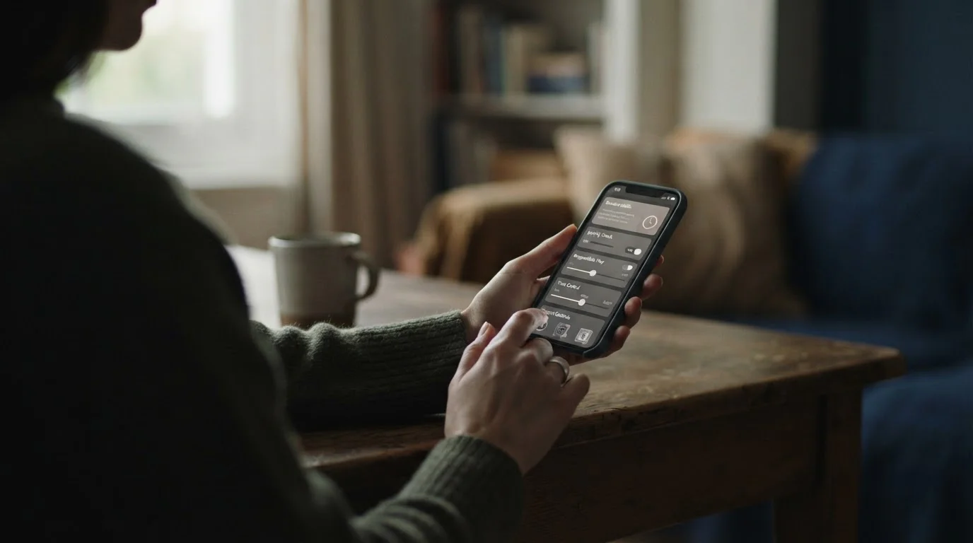 Person setzt Limit in einer Zahlungs-App auf dem Smartphone